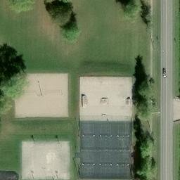 Sand Volleyball Court in Delta, OH — aerial view