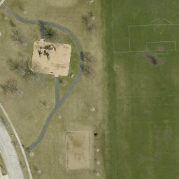 Sand Volleyball Court in Tinley Park, IL — aerial view