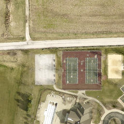 Sand Volleyball Court in Joliet, IL — aerial view