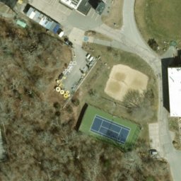 Sand Volleyball Court in Falmouth, MA — aerial view