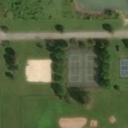 Sand Volleyball Court in Munson Township, OH — aerial view