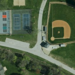 Sand Volleyball Court in Nappanee, IN — aerial view