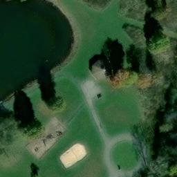Sand Volleyball Court in Middlefield Township, OH — aerial view