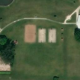 Sand Volleyball Court in Pella, IA — aerial view