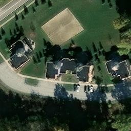 Sand Volleyball Court in Huron Township, OH — aerial view