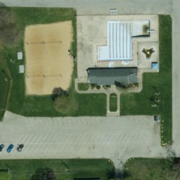 Sand Volleyball Court in Plymouth, IN — aerial view