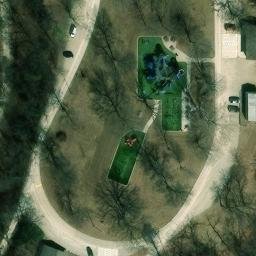 Sand Volleyball Court in Winterset, IA — aerial view