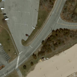 Sand Volleyball Court in Groton, CT — aerial view