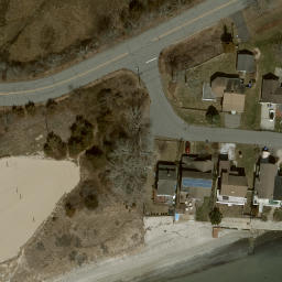 Sand Volleyball Court in Groton, CT — aerial view