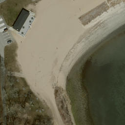 Sand Volleyball Court in Groton, CT — aerial view