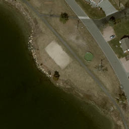 Sand Volleyball Court in Groton, CT — aerial view
