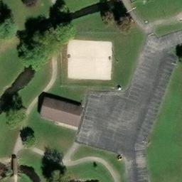 Sand Volleyball Court in Clyde, OH — aerial view