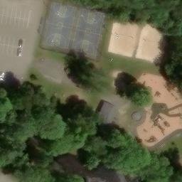 Sand Volleyball Court in Town of Lewisboro, NY — aerial view