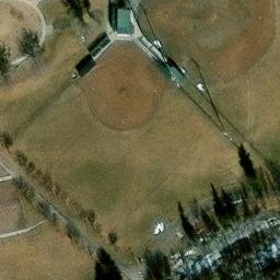 Sand Volleyball Court in Mountain View, WY — aerial view