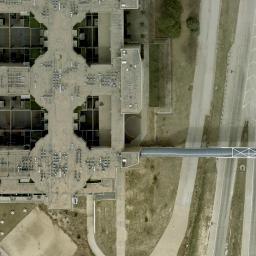 Omaha Beach Volleyball Court #10 — aerial view