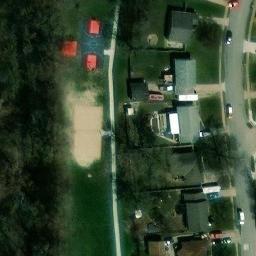 Sand Volleyball Court in Yutan, NE — aerial view