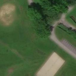 Sand Volleyball Court in Warren, OH — aerial view