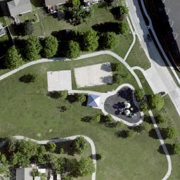 Sand Volleyball Court, Chalco, NE — aerial view