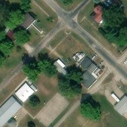 Sand Volleyball Court, New Boston, IL — aerial view