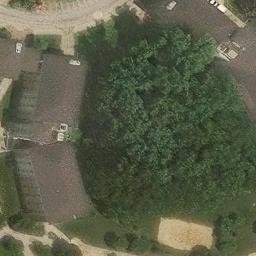 Sand Volleyball Court, Kent, OH — aerial view