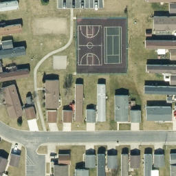 Sand Volleyball Court, Fort Wayne, IN — aerial view