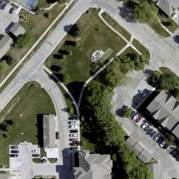Sand Volleyball Court, Bellevue, NE — aerial view