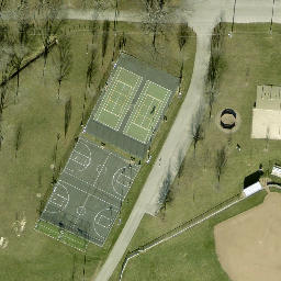 Volleyball Court, Bascom, OH — aerial view