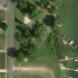 Sand Volleyball Court, Craig Beach, OH — aerial view