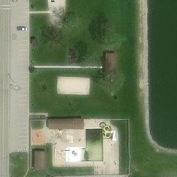 Volleyball Court, McComb, OH — aerial view