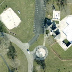 Sand Volleyball Court, Tiffin, OH — aerial view