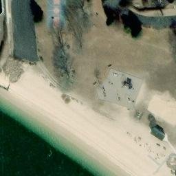 Sand Volleyball Court, Greenport, NY — aerial view