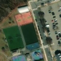Volleyball Court, Sleepy Hollow, NY — aerial view