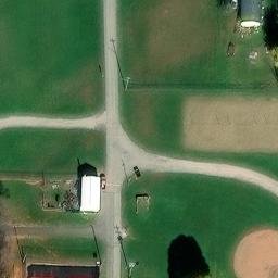 Sand Volleyball Court, New London, OH — aerial view