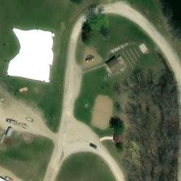 Sand Volleyball Court, IA — aerial view