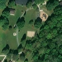 Sand Volleyball Court, OH — aerial view