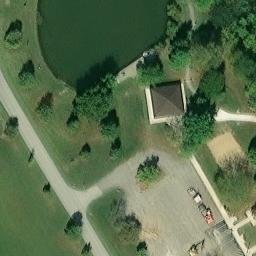 Sand Volleyball Court, OH — aerial view