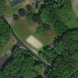 Sand Volleyball Court, NJ — aerial view