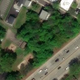 Sand Volleyball Court, Rye, NY — aerial view
