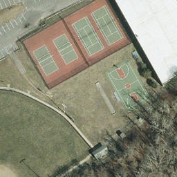 Volleyball Court, Amagansett, NY — aerial view