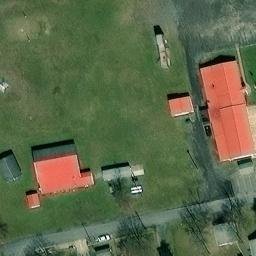 Grass Volleyball Court, Riverside, PA — aerial view