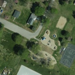 Sand Volleyball Court, IN — aerial view