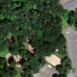 Sand Volleyball Court, Brodheadsville, PA — aerial view