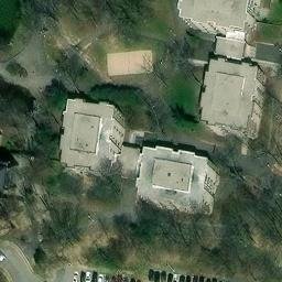 Sand Volleyball Court, Stony Brook University, NY — aerial view