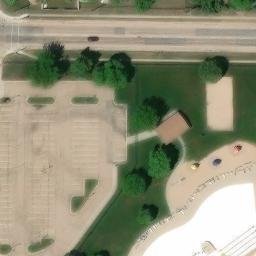 Sand Volleyball Court, Grand Island, NE — aerial view