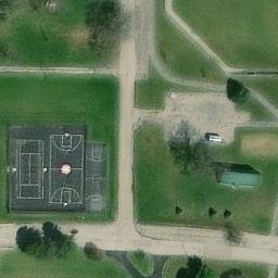Sand Volleyball Court, Arlington, OH — aerial view