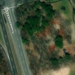 Sand Volleyball Court, Stony Brook, NY — aerial view