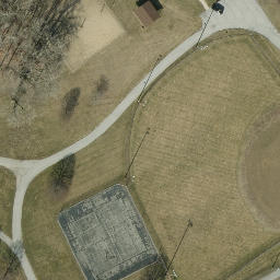 Sand Volleyball Court, Huntington, IN — aerial view