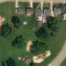 Sand Volleyball Court, North Canton, OH — aerial view