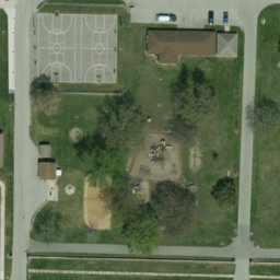 Volleyball Court, Royal Center, IN — aerial view