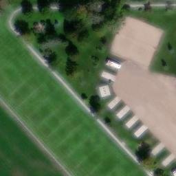Sand Volleyball Court, Cozad, NE — aerial view